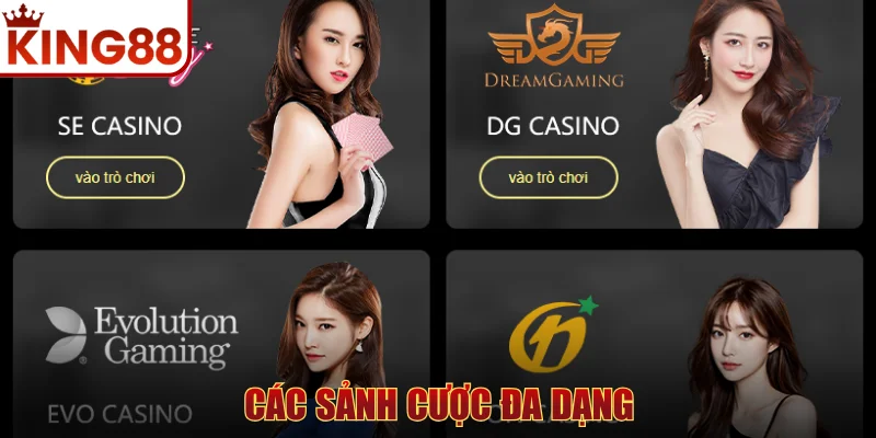 Các sảnh cược đa dạng với dealer chuyên nghiệp