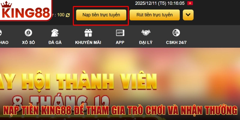 Nạp tiền KING88